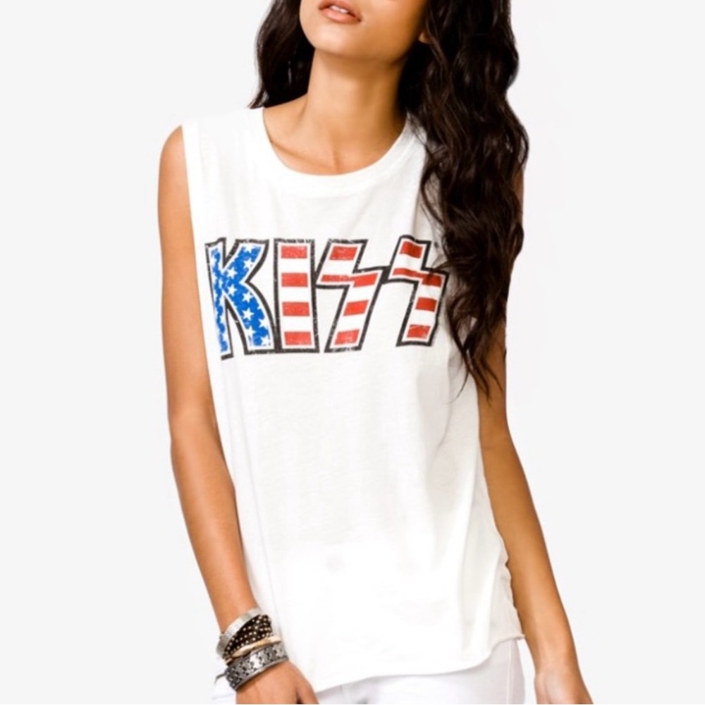 KISS Red, White & Blue Graphic Tank Top